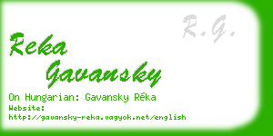 reka gavansky business card
