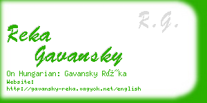 reka gavansky business card
